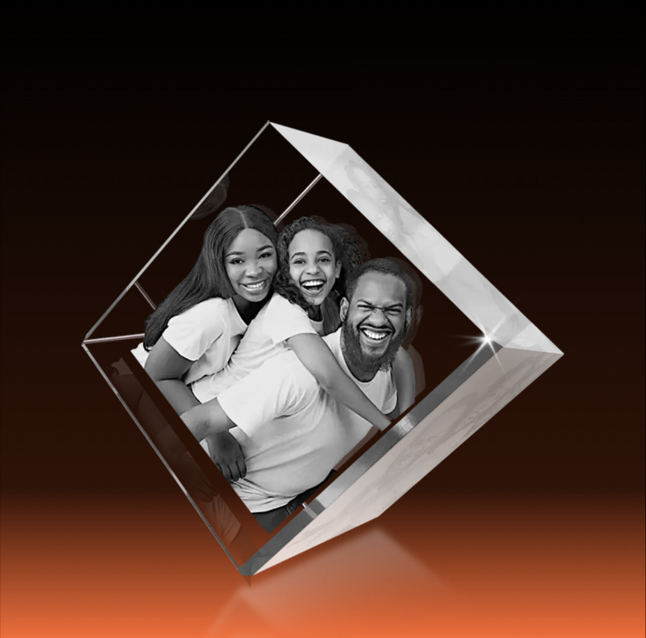 3D Crystal Cut Corner Diamond